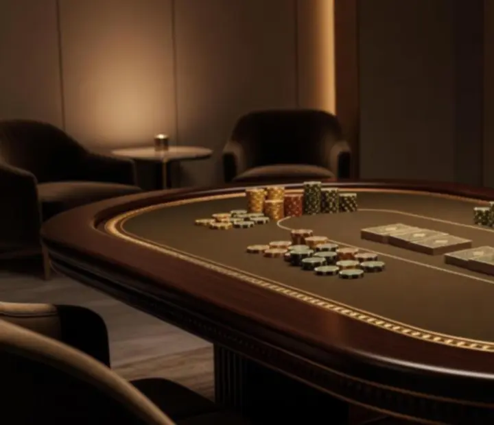 Stylowy stół pokerowego programu eventowego Kravelonista