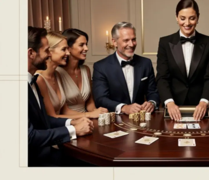 Elegancki stół do blackjacka przygotowany na prywatne wydarzenie