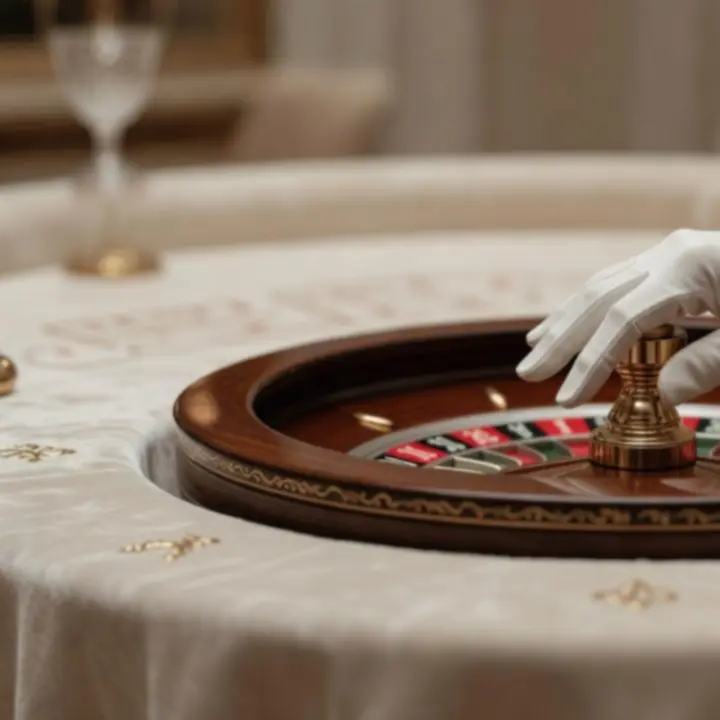 Elegancki fragment stołu ruletkowego podczas wieczornego wydarzenia